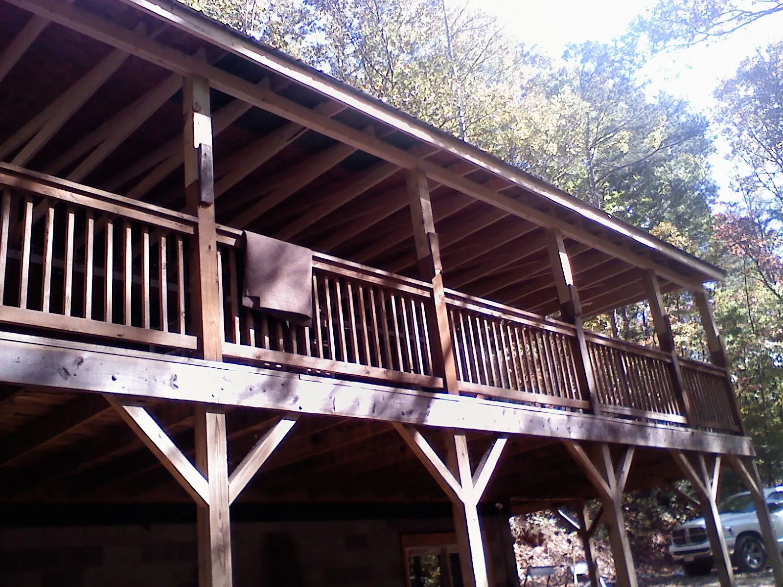 Timber framing under a new elevated porch and deck — Roof Leak Repair in Frankewing by Roofing Brothers